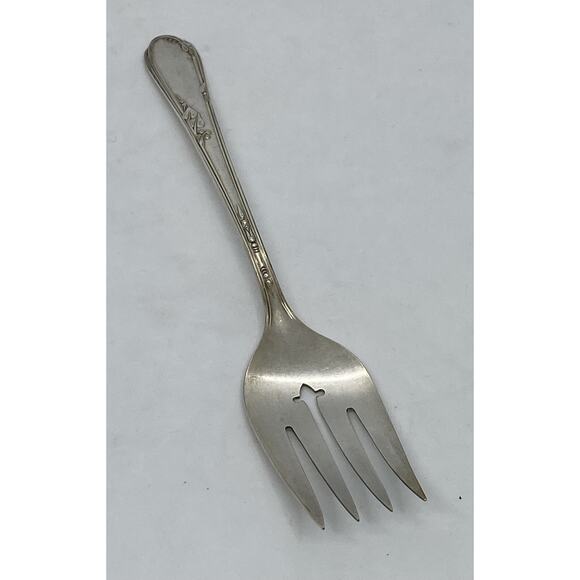 1936 Wm A Rogers A1 Meadowbrook 8” Serving Fork Silver Plate Heather Pattern - Picture 3 of 12